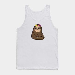 Flower Crown Sloth 2 Tank Top